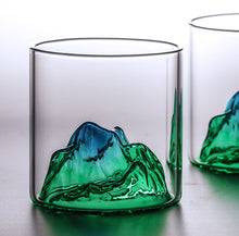 Load image into Gallery viewer, Mountain Shape 3D Hand blown Glass Tea Cup
