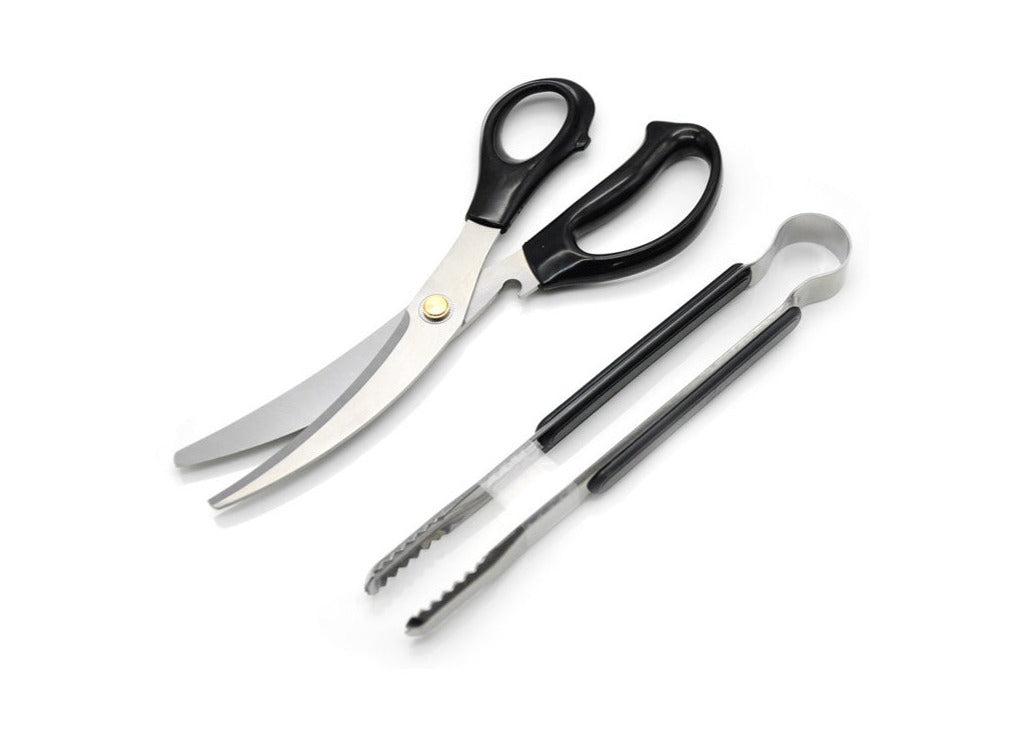 Korean barbecue scissors and clip set