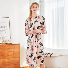 Load image into Gallery viewer, Women Nightgown Kimono Robes | Fan pattern
