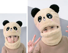 Load image into Gallery viewer, Panda Warm Plush Scarf Hats for Kids
