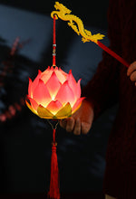 Load image into Gallery viewer, Chinese lotus lantern with battery operated LED light
