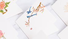 Load image into Gallery viewer, 8pcs Blank note cards with envelopes | Chinese hand-drawn bird and flower landscape painting
