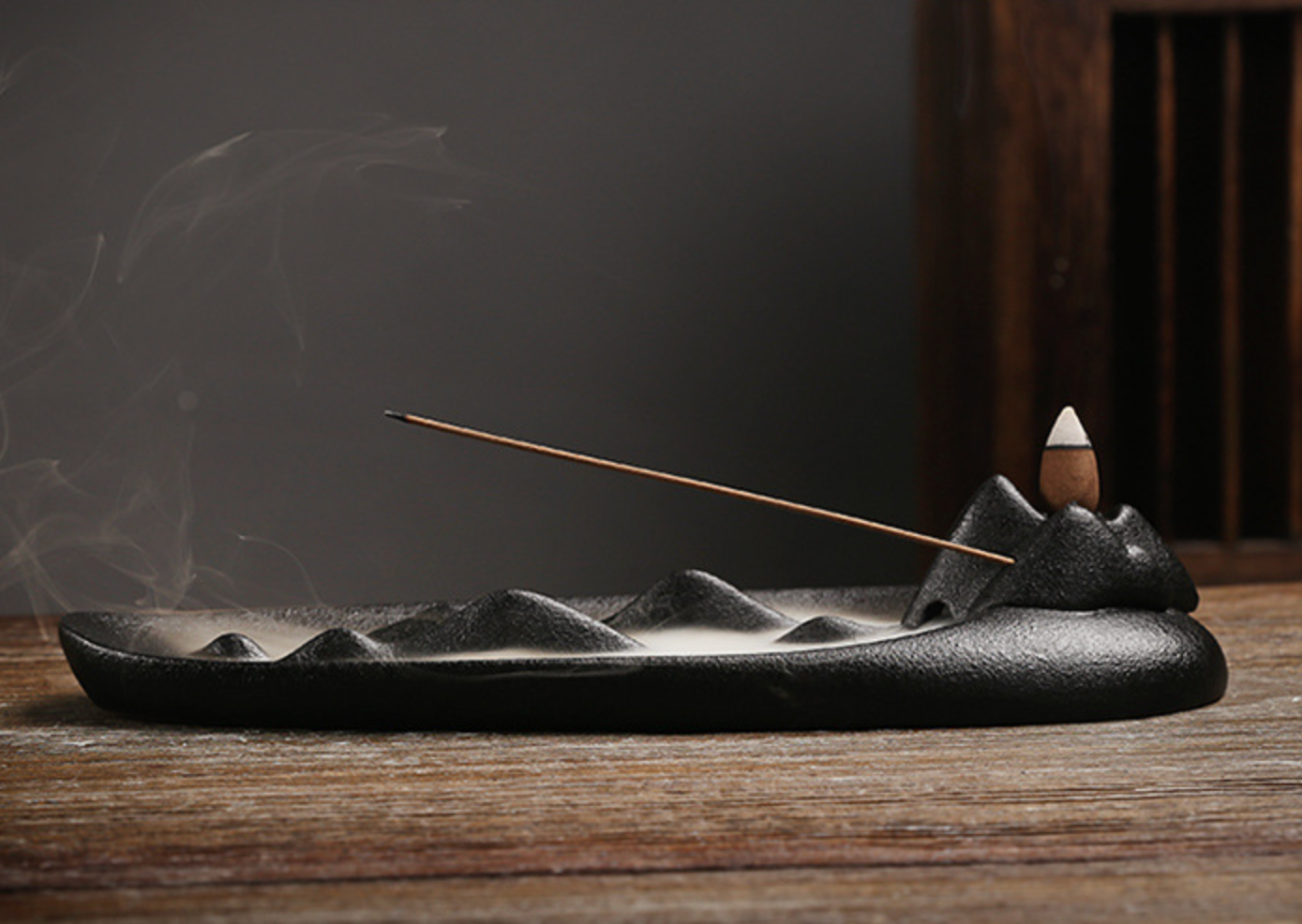 Peaceful mountain incense stick holder