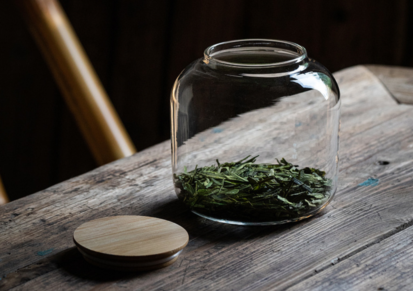 Airtight glass container tea storage jar